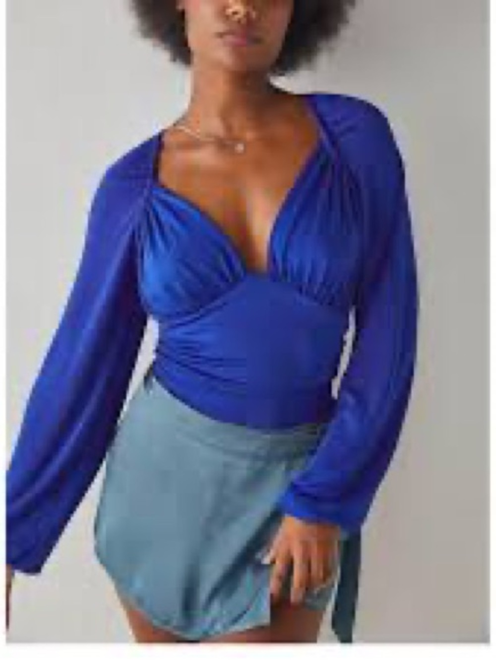 FREE PEOPLE || In Your Arms Bodysuit in Electric Indigo - SZ XL *NWT